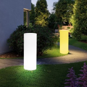 LED Outdoor Garden Art Decor Lights RGB เปลี่ยนสีทรงกระบอกไฟแบตเตอรี่กันน้ำด้วยระยะไกลสำหรับการตกแต่งสวนเชิงพาณิชย์งานแต่งงานงานฉลอง
