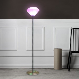 2022 ใหม่ Nordic Minimalist Home Decor โคมไฟพื้น, ยืนควบคุมระยะไกล RGB LED โคมไฟตั้งพื้น, เพชรที่สร้างสรรค์หรี่แสงห้องนั่งเล่นกลางแจ้งโคมไฟพื้นสวนกับเสาไฟเหล็กดัด